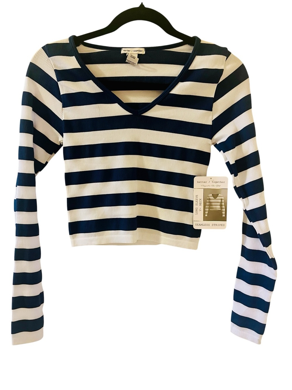 Old Navy navy blue striped top